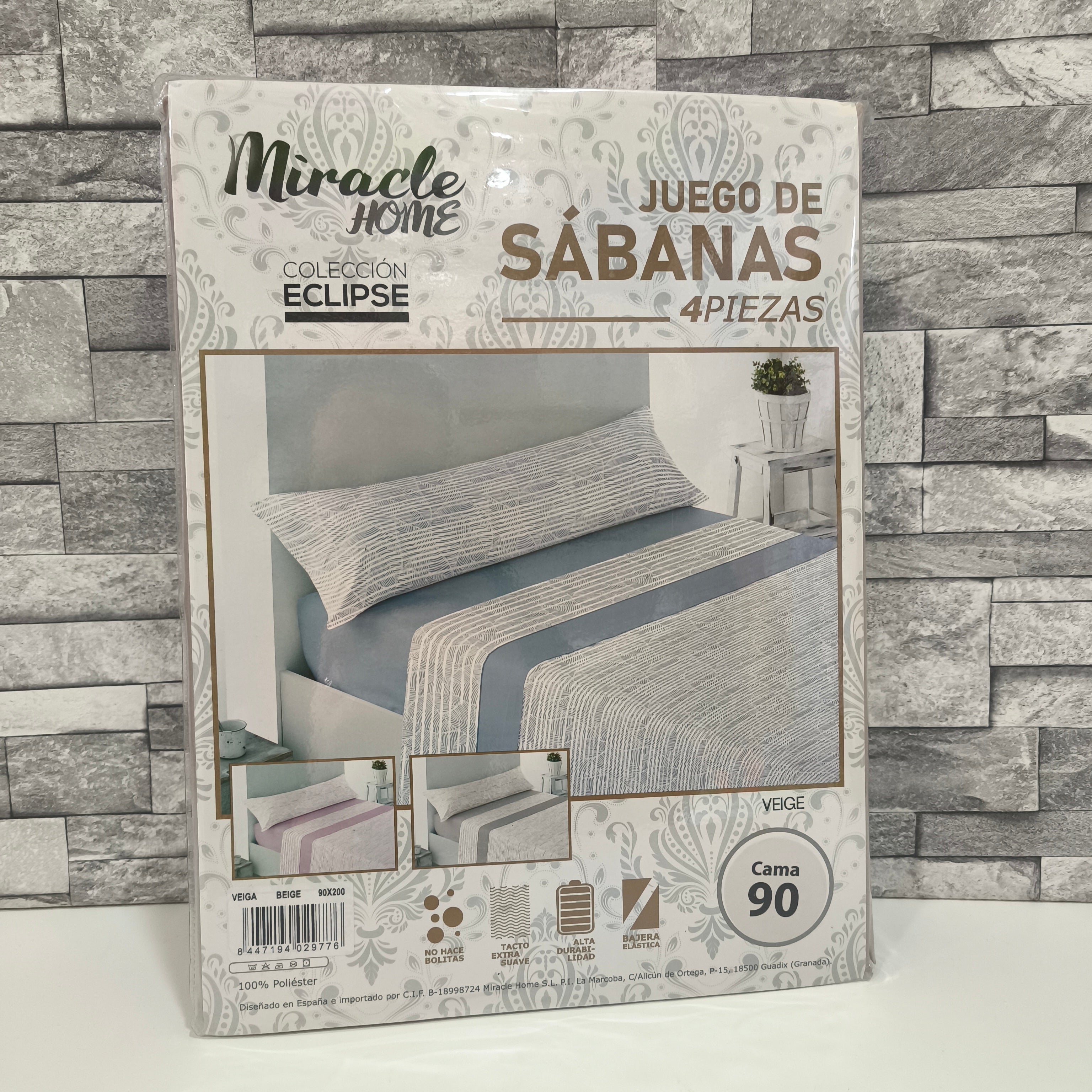 Juego de sábanas VEIGA gris